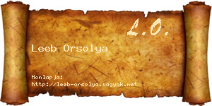 Leeb Orsolya névjegykártya